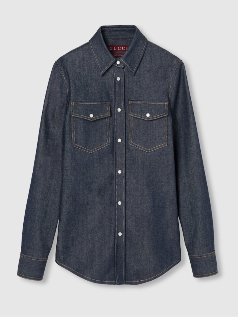 NEW Gucci Navy Blue Denim size 40 Snap Shirt Jacket